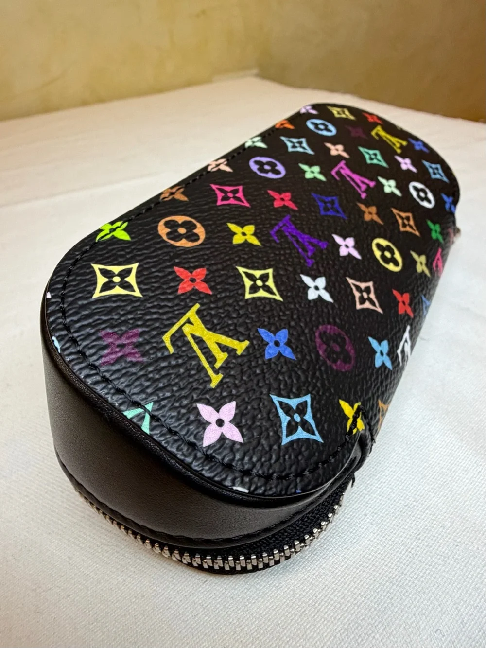 Louis Vuitton x Takashi Murakami Multicolor Monogram Sunglasses Pouch Black